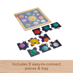 Fisher-Price Wooden Jigsaw Puzzle Space Theme For Toddlers & Preschool Kids, 9 Wood Pieces - Image 4