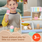 Fisher-Price Wooden Ice Cream Shop Set For Preschool Pretend Play, 18 Wood Pieces - Image 2
