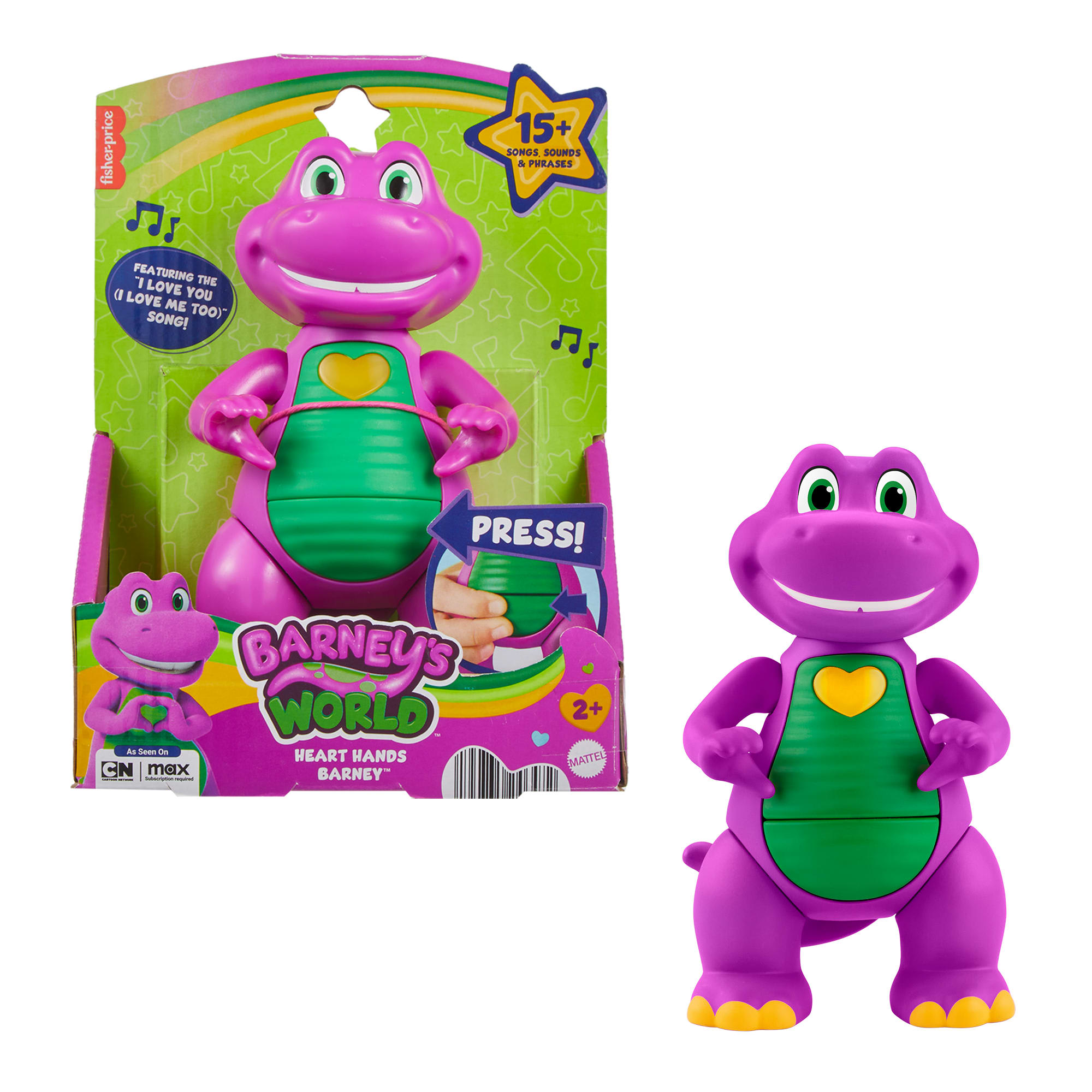 hk5ymlerk8rmrksbtcjz_b4b4625f-dcce-4c7b-8e3e-f15d17fb5dc5 Fisher-Price Barney's World Heart Hands Barney Toy Figure With Music & Lights For Kids - Image 1