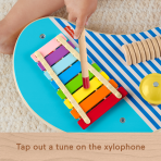 Fisher-Price Wooden Musical Table With Percussion instrument Toys, 3 Wood Pieces - Image 3