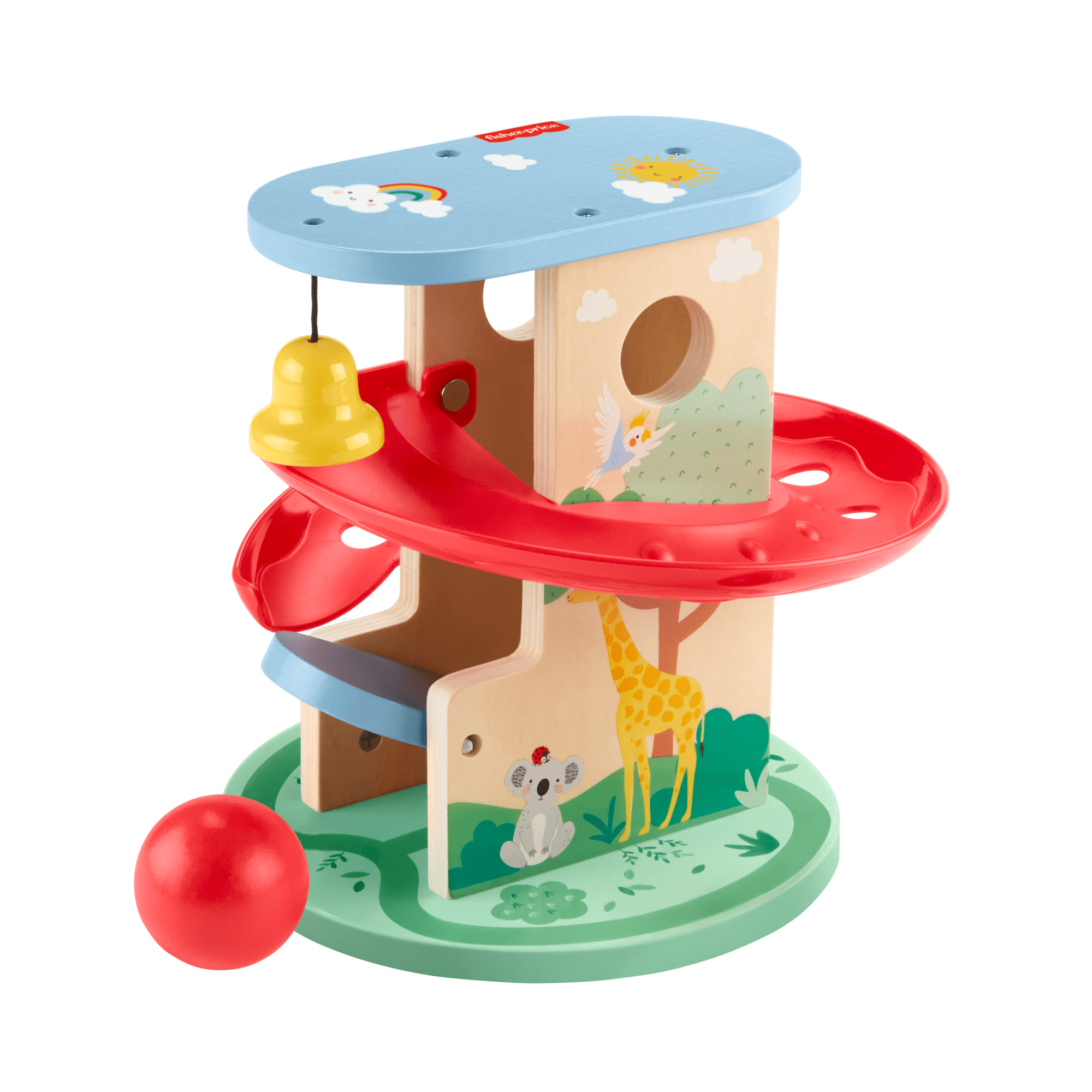 hugzmfpbzt11sfpi2xsa_4696ee8c-87f4-4b30-a43c-a813598dfc7b Fisher-Price Wooden Treehouse Ball Run Baby & Toddler Toy, 2 Wood Pieces - Image 1
