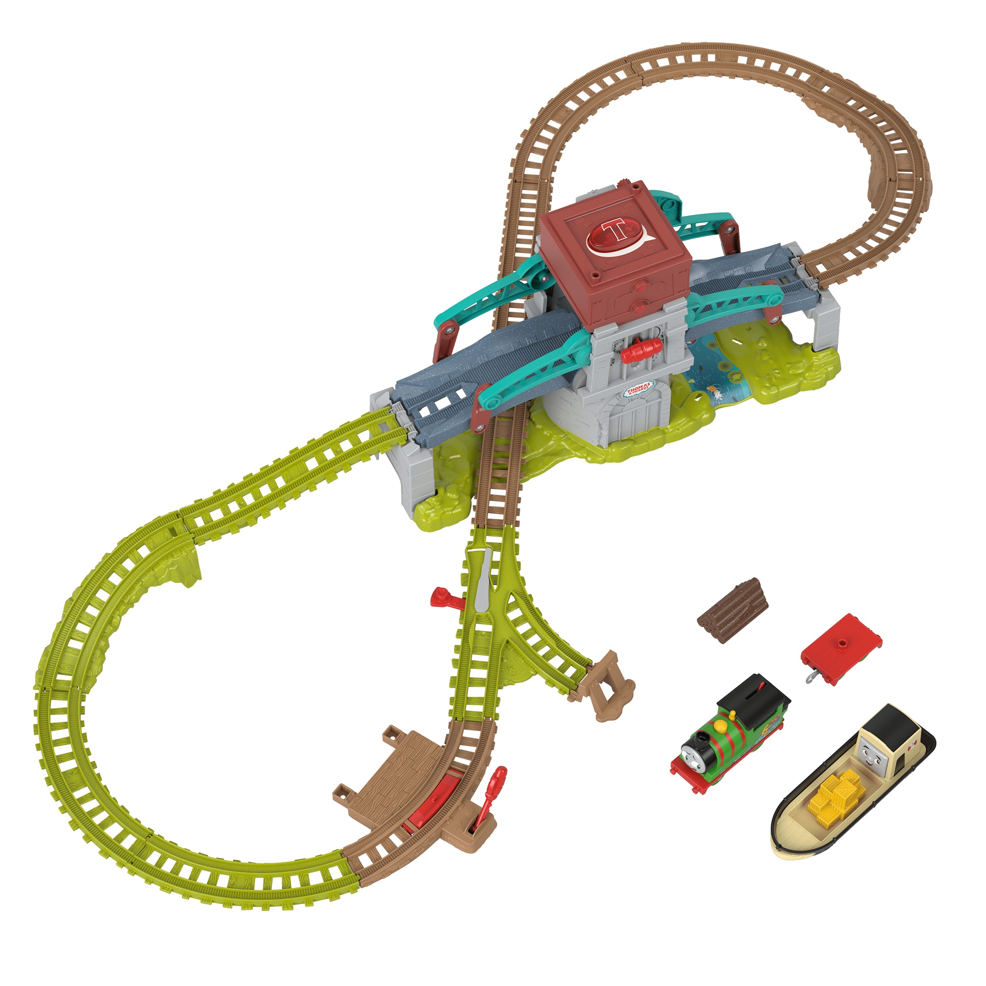 i9lepshgqm2yiqko2jql_96019a9e-e928-44ec-a7b4-8334cd33cb8c Thomas & Friends Talking Bulstrode & Which-Way Bridge Toy Train Set With Sounds & Percy Engine - Image 1