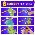 MEGA Bloks Squeak 'n Chomp Dinos Sensory Building Toys For Toddlers 1-3 (24 Pcs) - Image 3