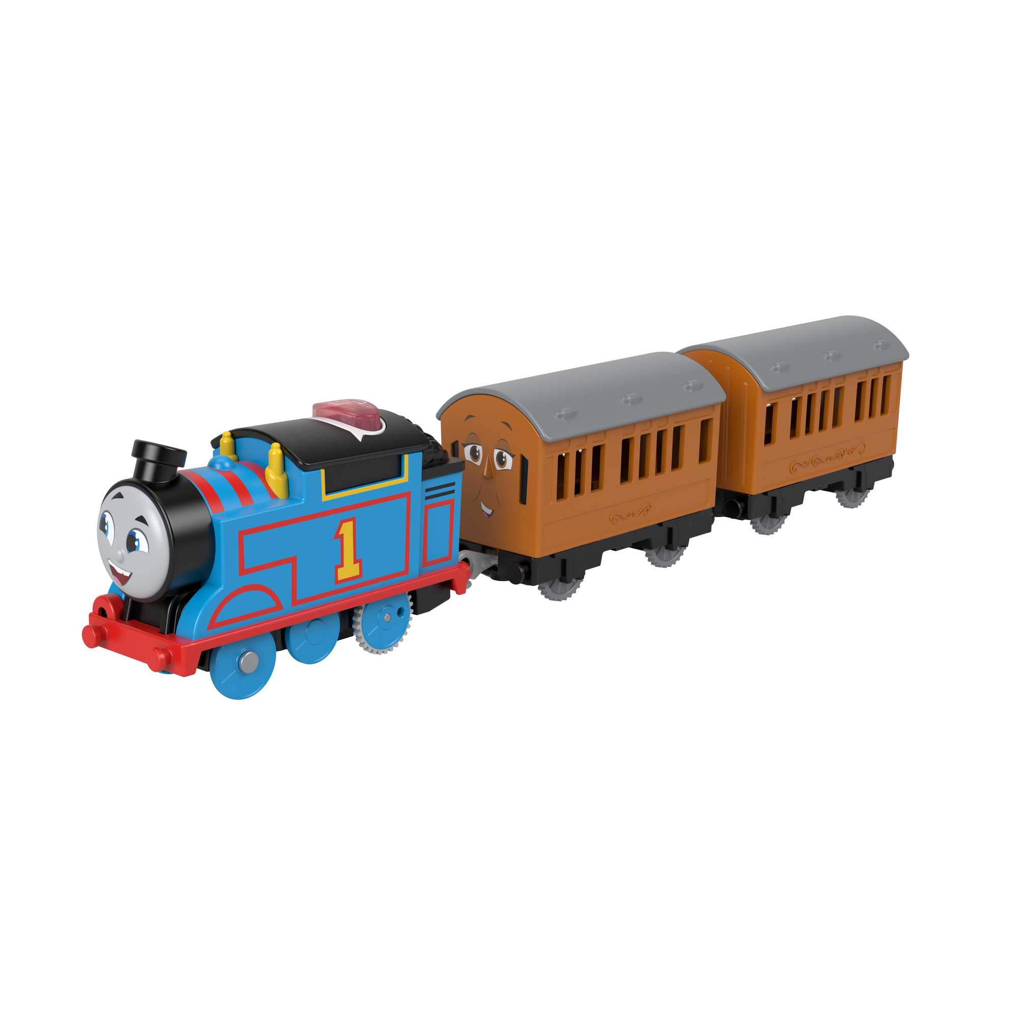 ipwrotrdt1x6kazj8rze.jpg Thomas & Friends Talking Thomas With Annie & Clarabel Motorized Toy Train With Sounds & Phrases - Image 1