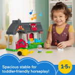 Fisher-Price Little People Friendly Horses Stable Toddler Playset With Sounds, 6 Play Pieces - Image 2