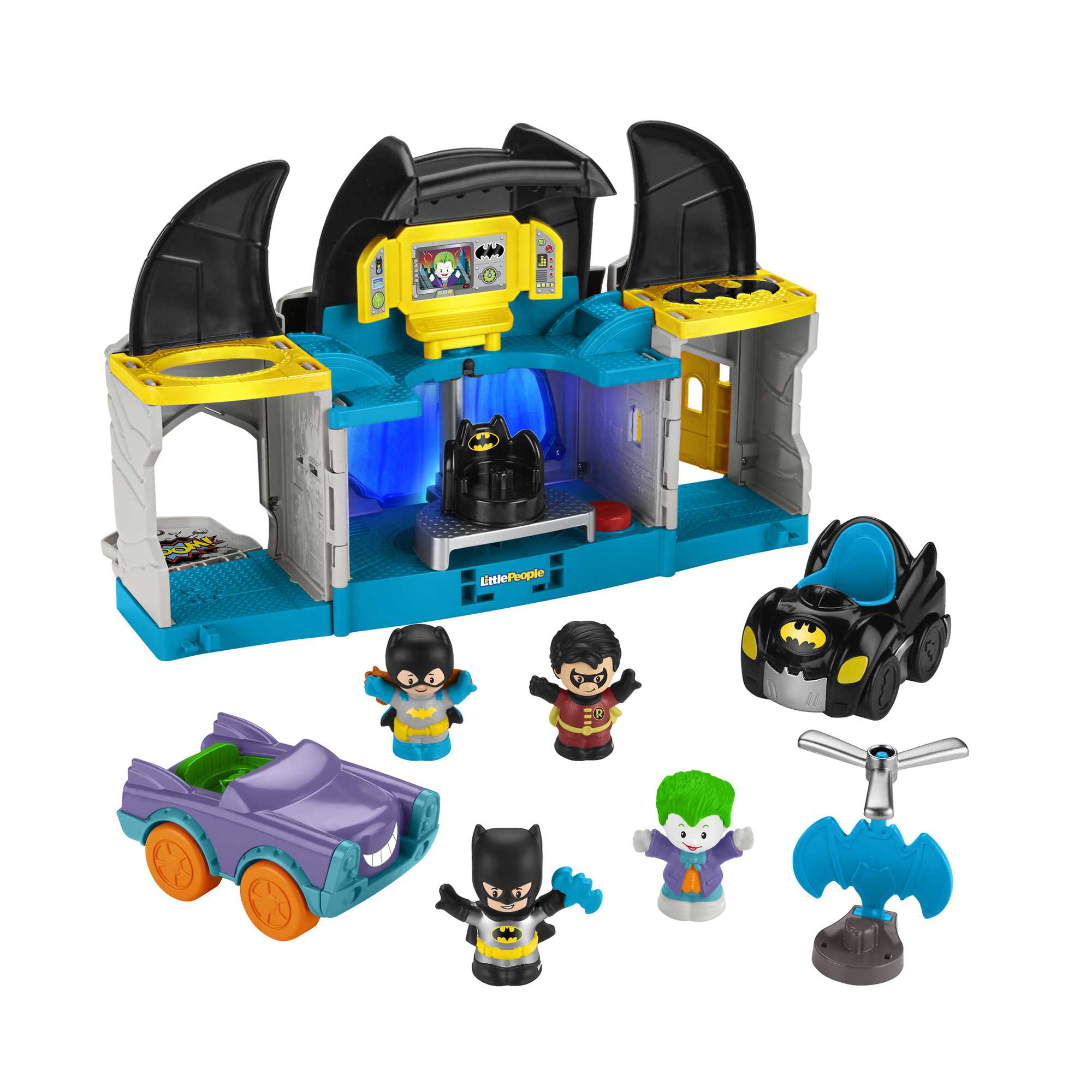 j55gx5vaz3i9yxn9f2ad-1 Fisher-Price® Little People® Dc Super Friends™ Batcave™ de Luxe - Image 1