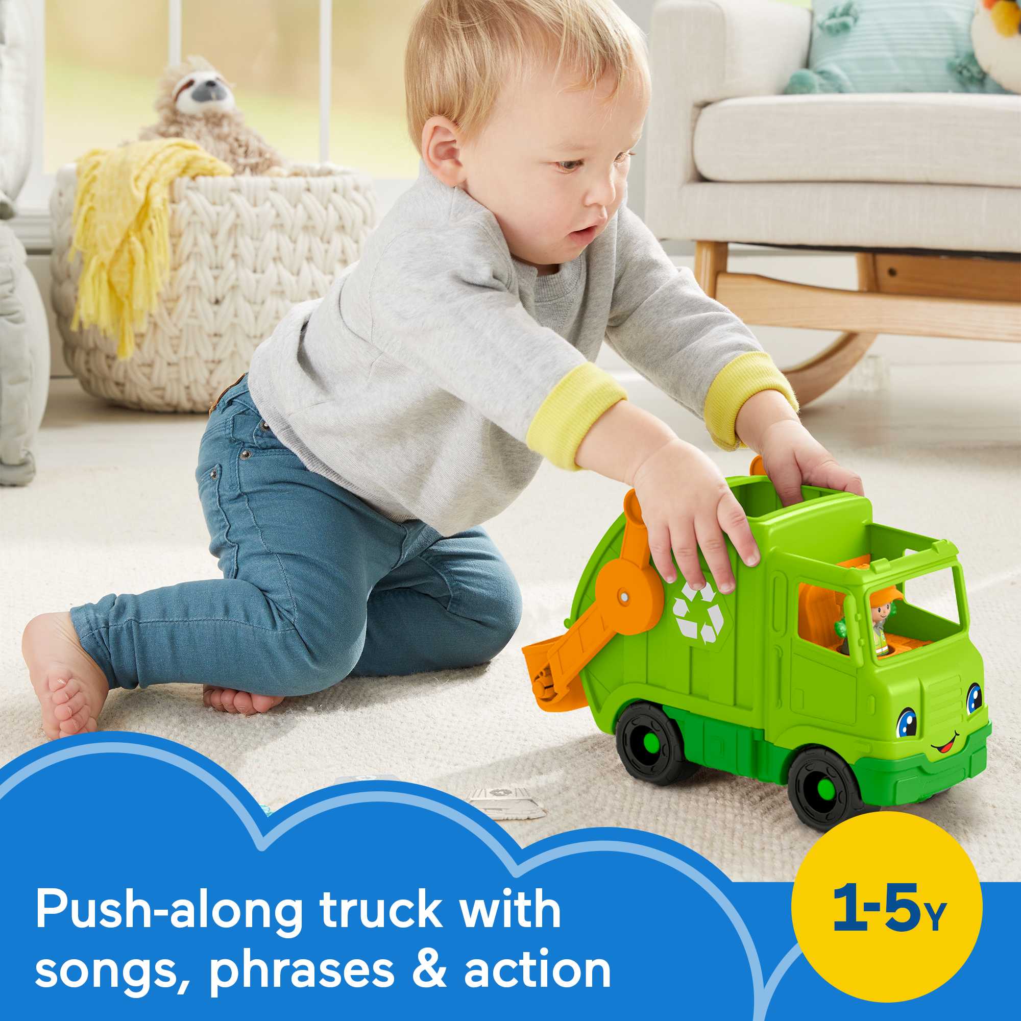 jbkqndtctaiwtr8zzgg2 Fisher-Price Little People Recycling Truck - Image 1