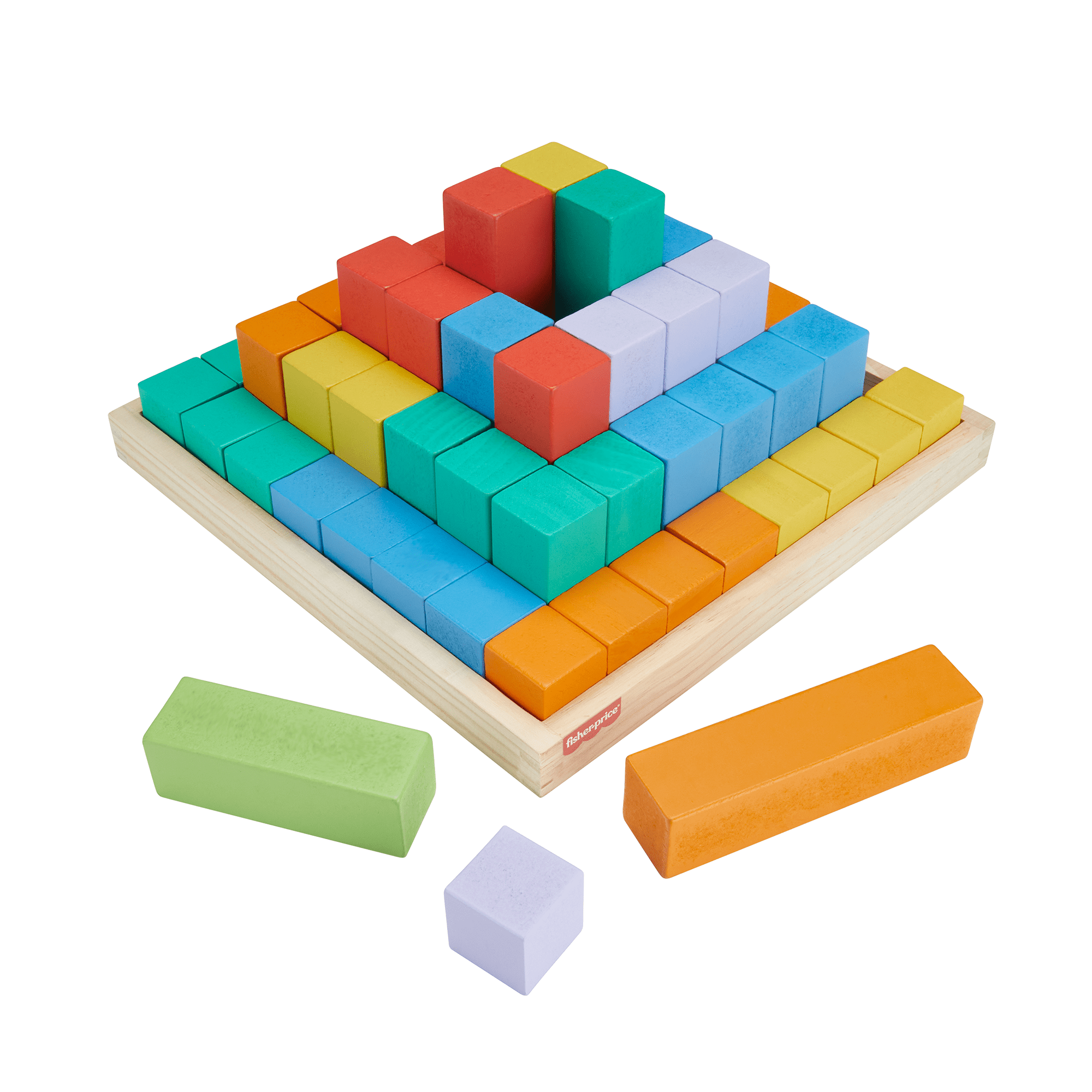 jkgojllpxzbfdma2j8ma Fisher-Price Wooden Stacking Blocks Building Toy For Toddlers, 65 Wood Pieces - Image 1