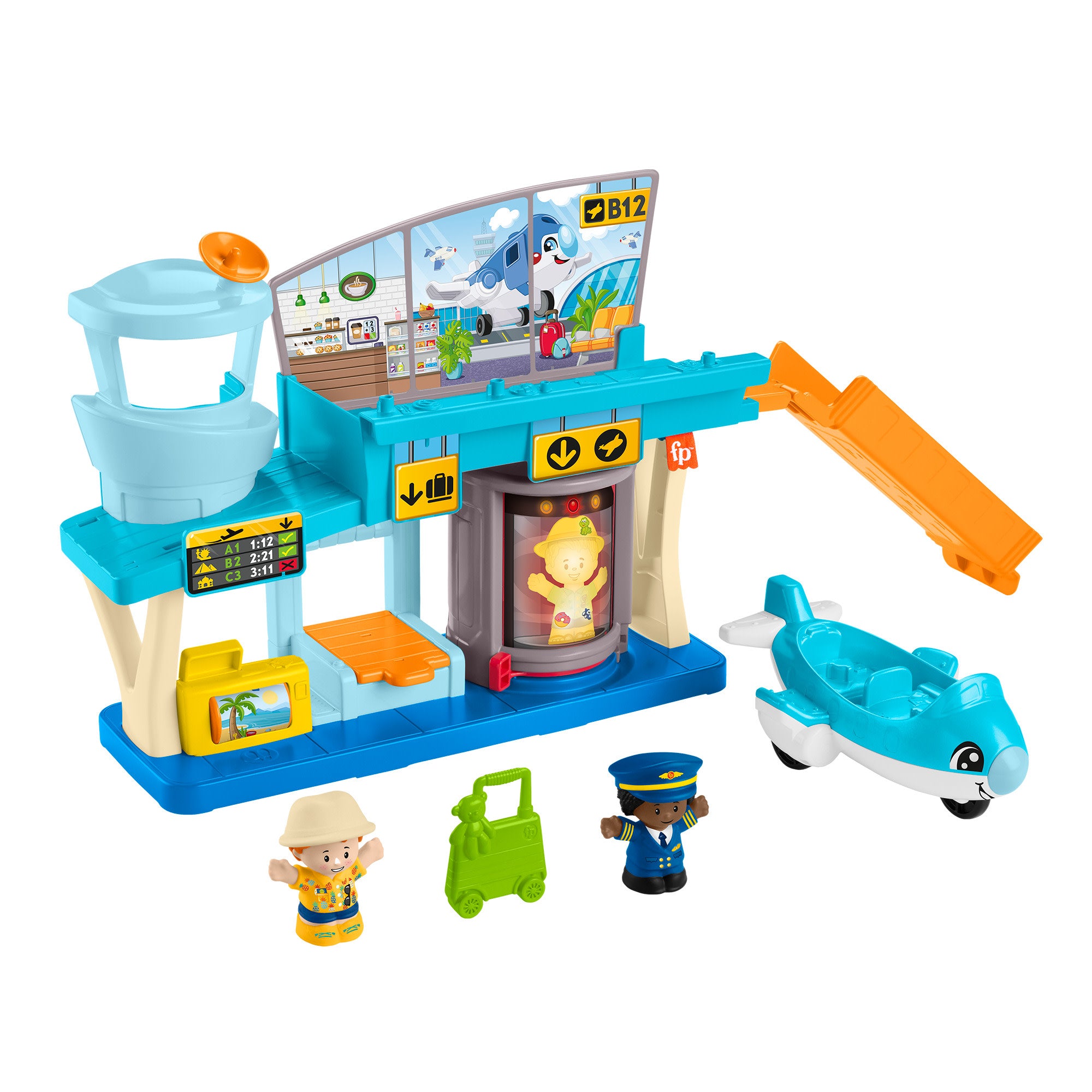 jltwhud3gda0ulzua4sw_ad63a33b-6279-4bbb-8906-7619b46f194f Fisher-Price Little People Everyday Adventures Airport Toddler Playset, Airplane & 3 Play Pieces - Image 1