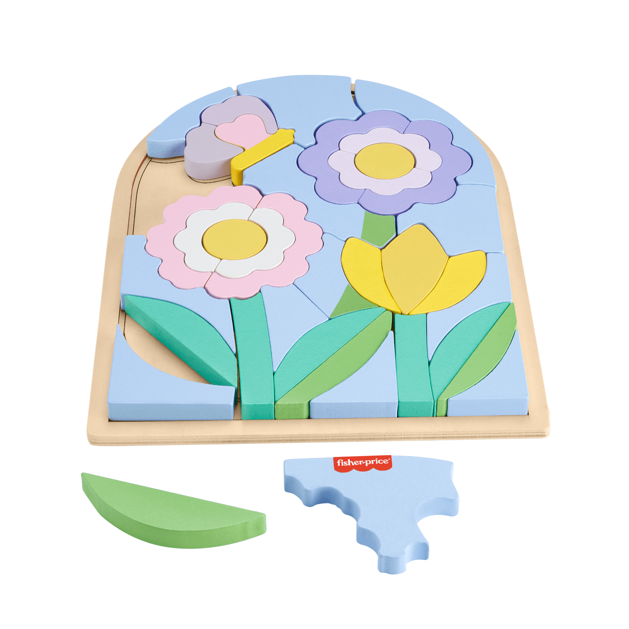 jujbdt8sd18c9263h72n_afad1c89-c25b-469d-8d00-8437776f45a1 Fisher-Price Wooden Flower Puzzle Blocks For Preschool Kids, 37 Wood Pieces - Image 1