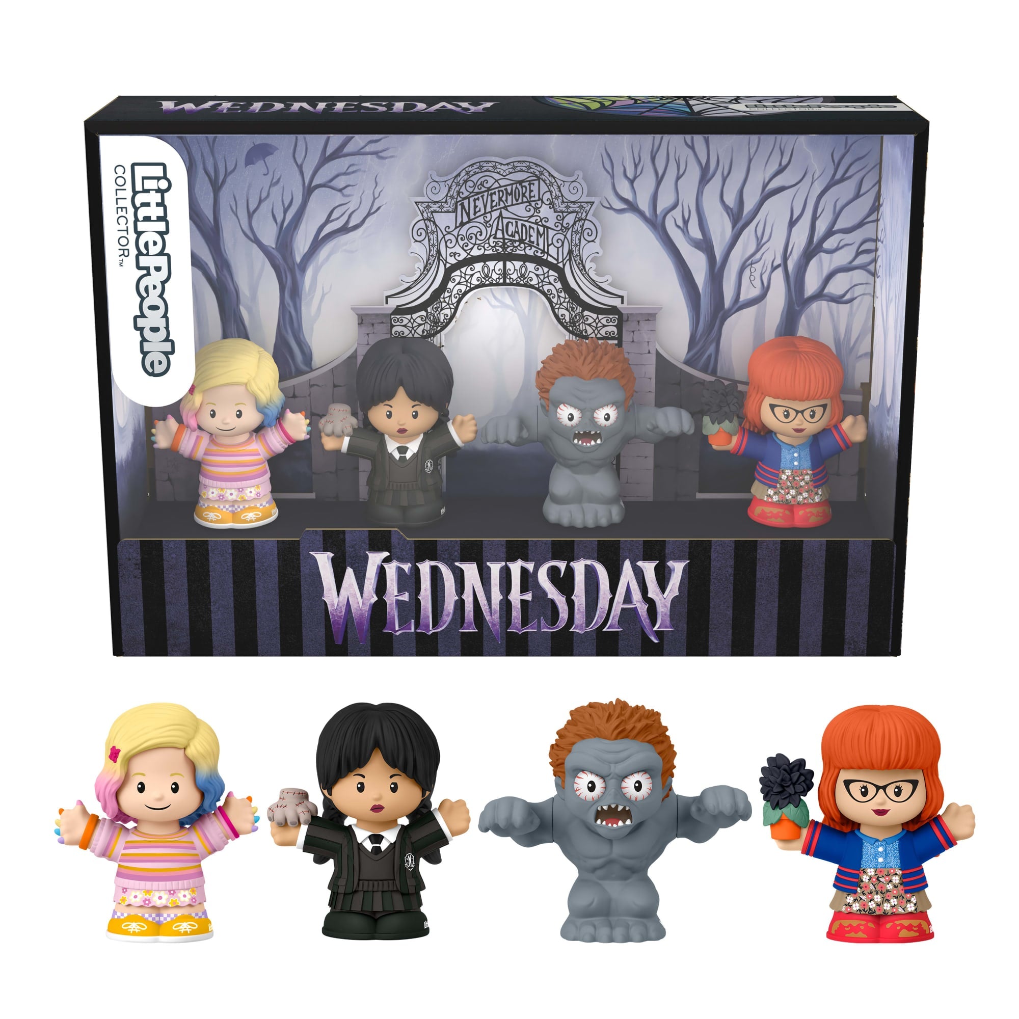 k3sxicccz9z3l2dpfn6w_edaf779f-a39a-4999-8d07-4c7ade96af0c Little People Collector Wednesday Special Edition Set For Adults & Fans, 4 Figures - Image 1