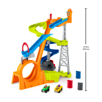 Little People Hot Wheels Spiral Stunt Speedway Toddler Race Track Playset, 2 Toy Cars - Image 6