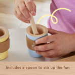 Fisher-Price Wooden Coffee To Go Set, 15-Piece Café Shop Playset Preschool Role-Play - Image 3