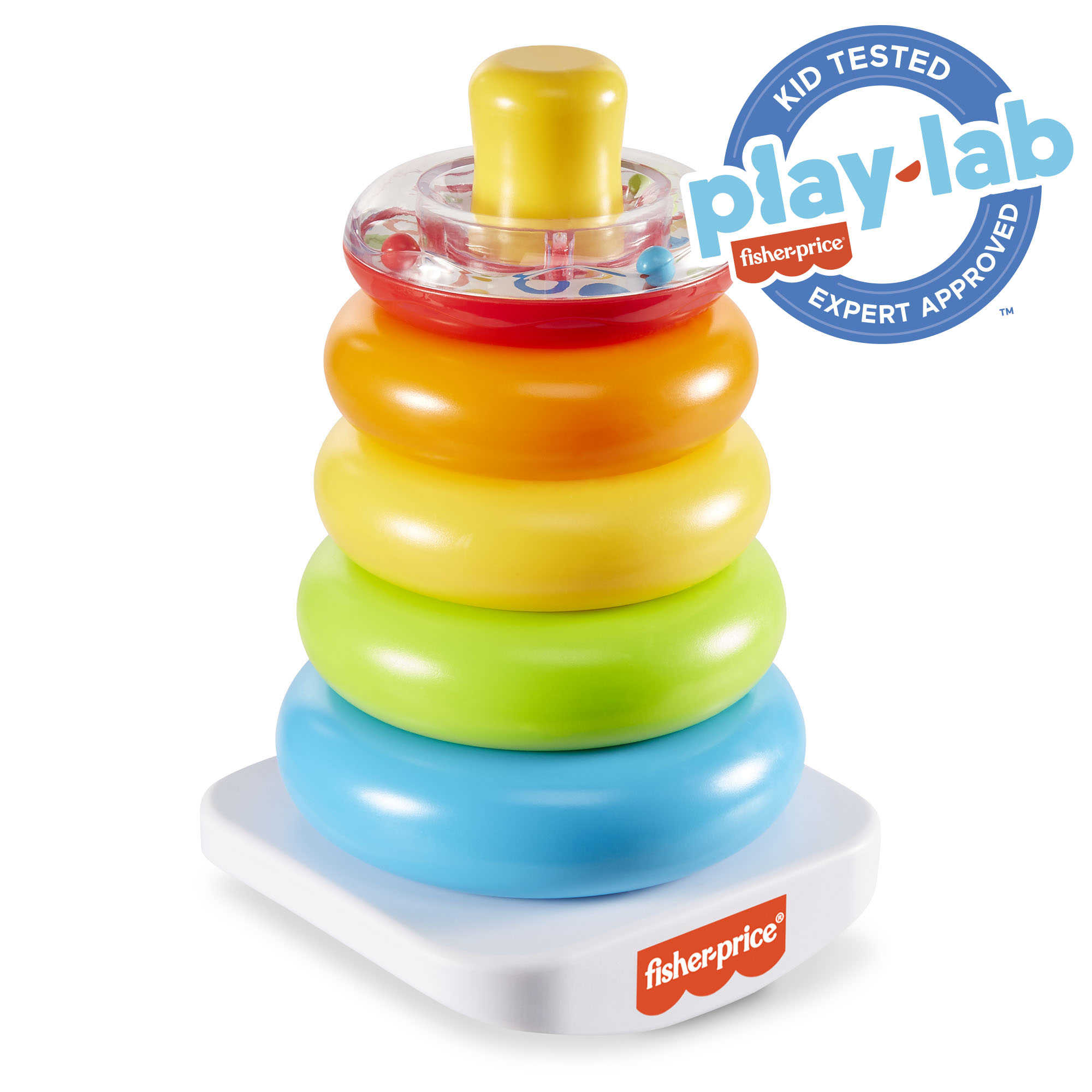 kphiitxkhptdsbadveno Fisher-Price Rock-A-Stack Ring Stacking Toy With Roly-Poly Base For Infants - Image 1