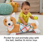 Fisher-Price Baby Tummy Time Toys, 3-in-1 Puppy Wedge With Rattle TeeTher & Mirror - Image 3