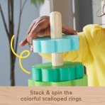 Fisher-Price Wooden Ring Stacker Toddler Fine Motor Toy, 10 Wood Pieces - Image 4