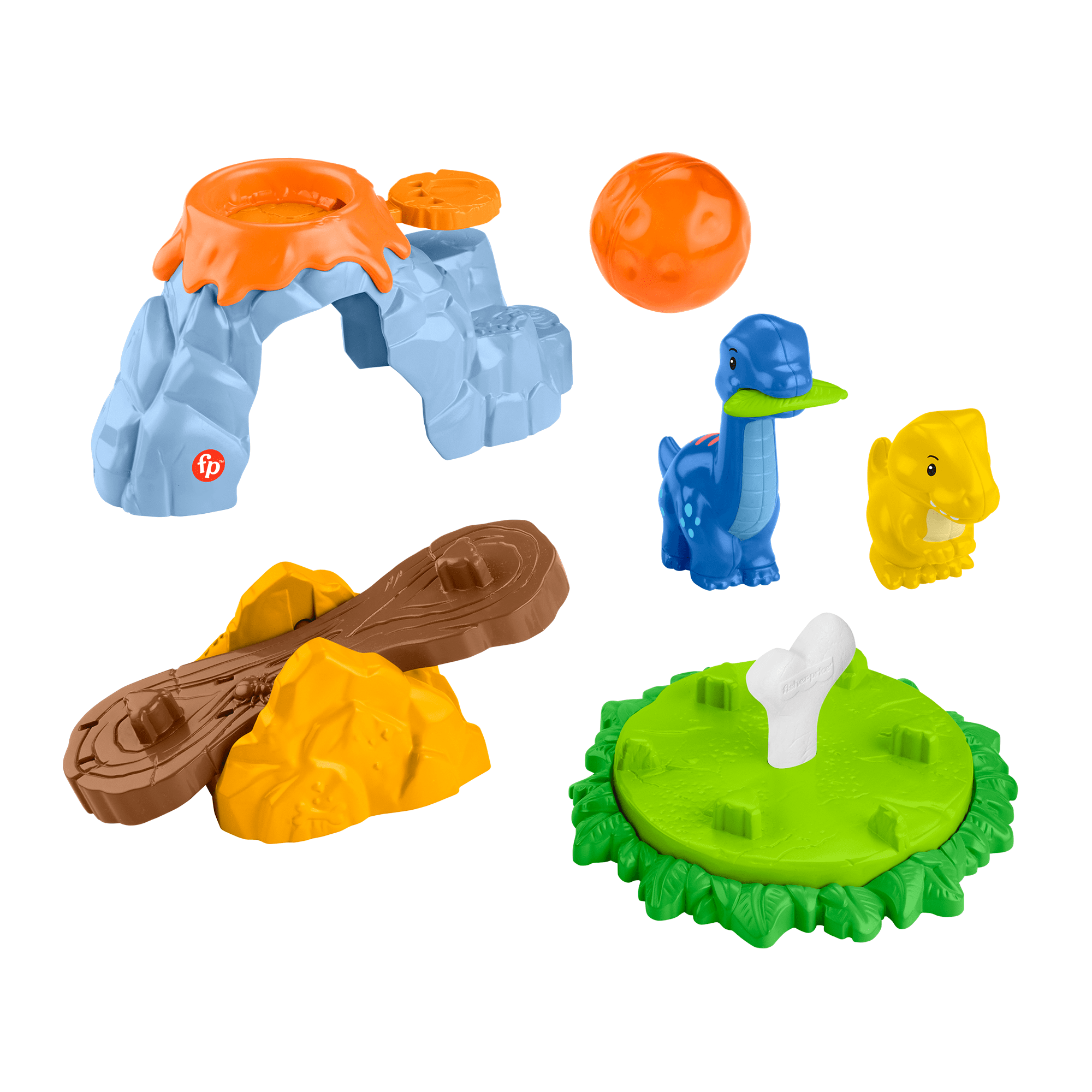 lqgnipgudlyxhvnfrrli_6141ac12-a4ed-49c1-bf84-95f2223d6e3f Fisher-Price Little People Spin & Play Dinosaur Playground Toddler Playset, 6 Pieces - Image 1