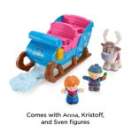 Fisher-Price Little People Disney Frozen Kristoff's Sleigh Vehicle & 3 Figures For Toddlers - Image 5