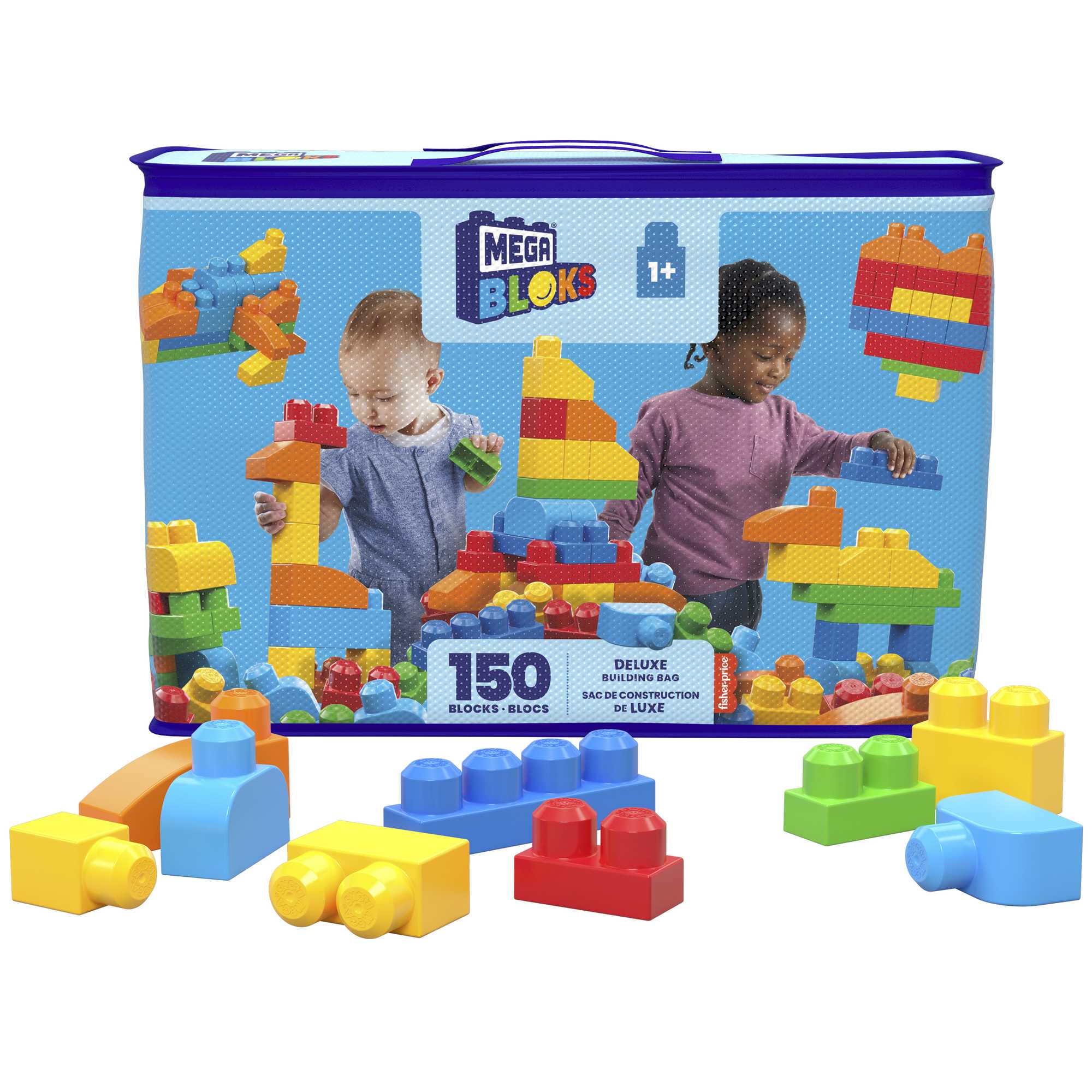 lzcnco4jeudwalcfiiem_96fd3e09-53ce-4fb5-afec-0a794d55ed91 MEGA Bloks First Builders Deluxe Building Bag Toy Blocks With Storage Bag (150 Pieces) For Toddler - Image 1
