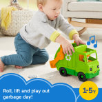 Fisher-Price Little People Recycling Truck Musical Toddler Garbage Toy Set, 5 Pieces - Image 2