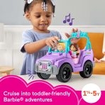 Little People Barbie Toy Car With Music Sounds And 2 Figures, Beach Cruiser, Toddler Toys - Image 2