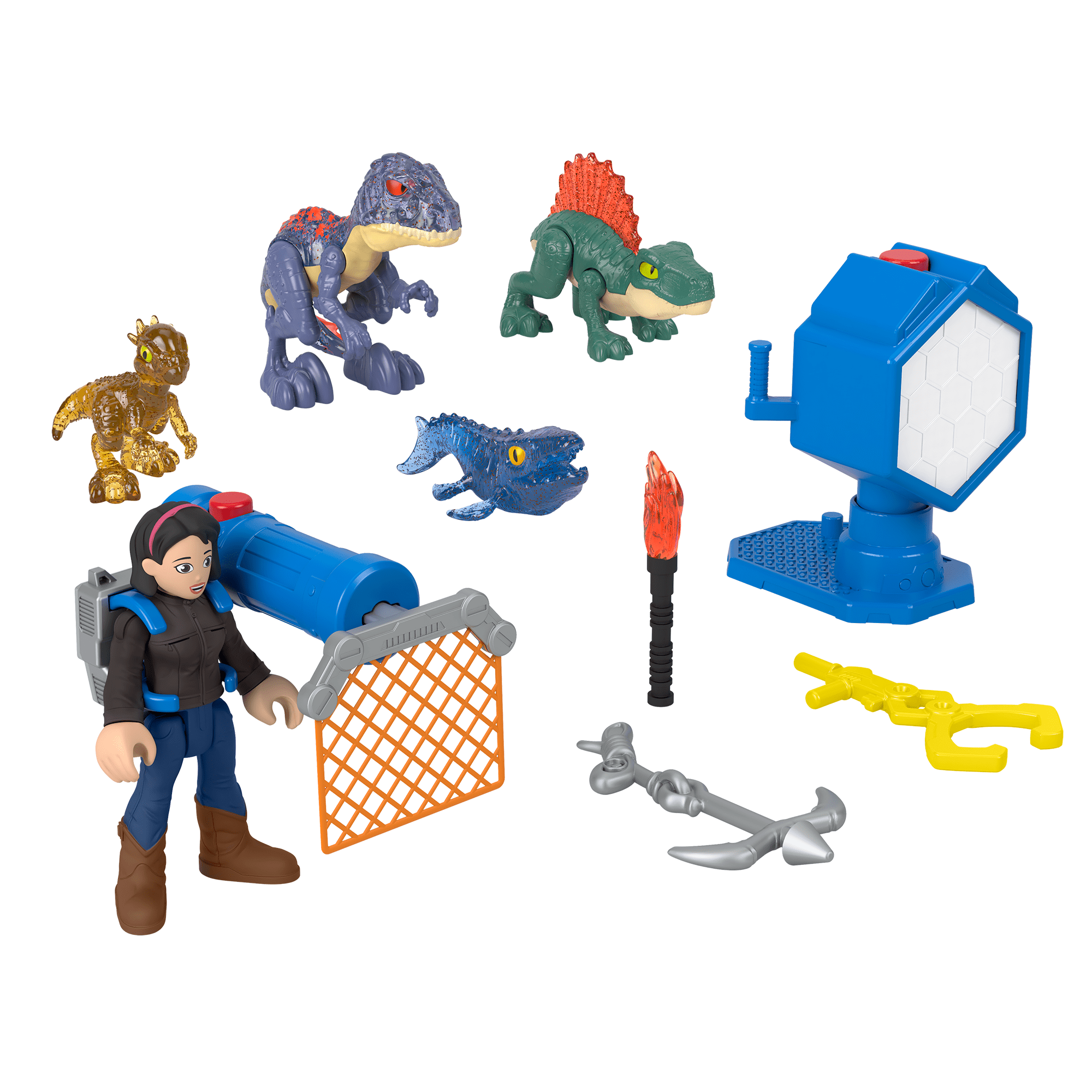 mk67eannsqohzyavlhsl_3daa62c1-861c-4d77-aa3a-dfdef3b8300d Imaginext Jurassic World EVo-Scanner Multi-Pack Light-Up Dinosaur Playset, 10 Toys - Image 1