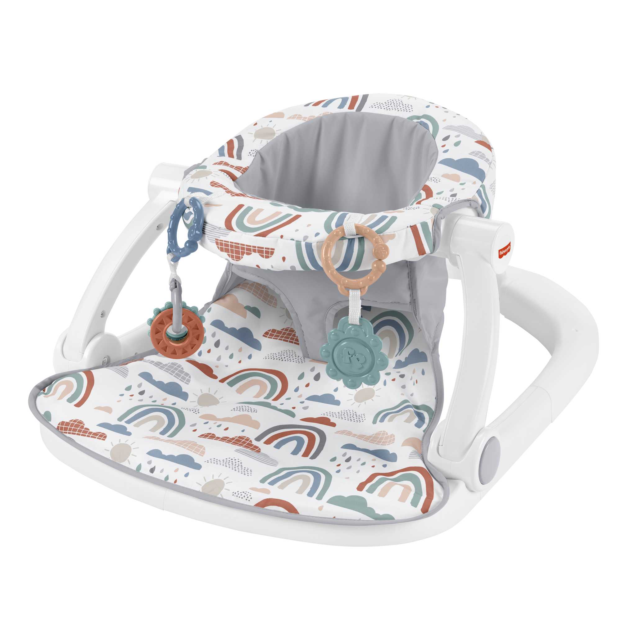 nl4oqkiyoniird4bg8wl Fisher-Price Sit-Me-Up Floor Seat Portable Baby Chair With Toys, Rainbow Showers - Image 1