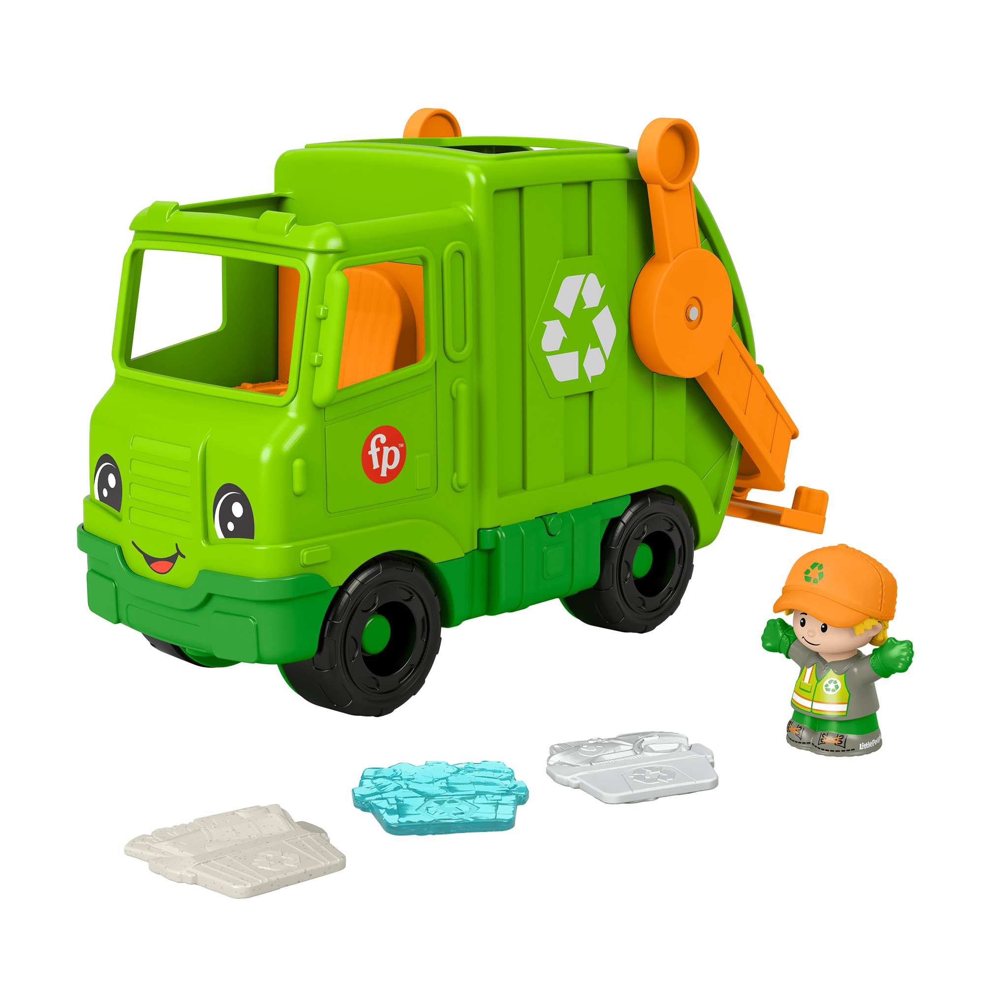 nqyp5tspqzimhuojx0w8_ca7da0d2-5820-4729-a490-2284507ad1cb Fisher-Price Little People Camion de Recyclage Musical, 5Éléments - Image 1