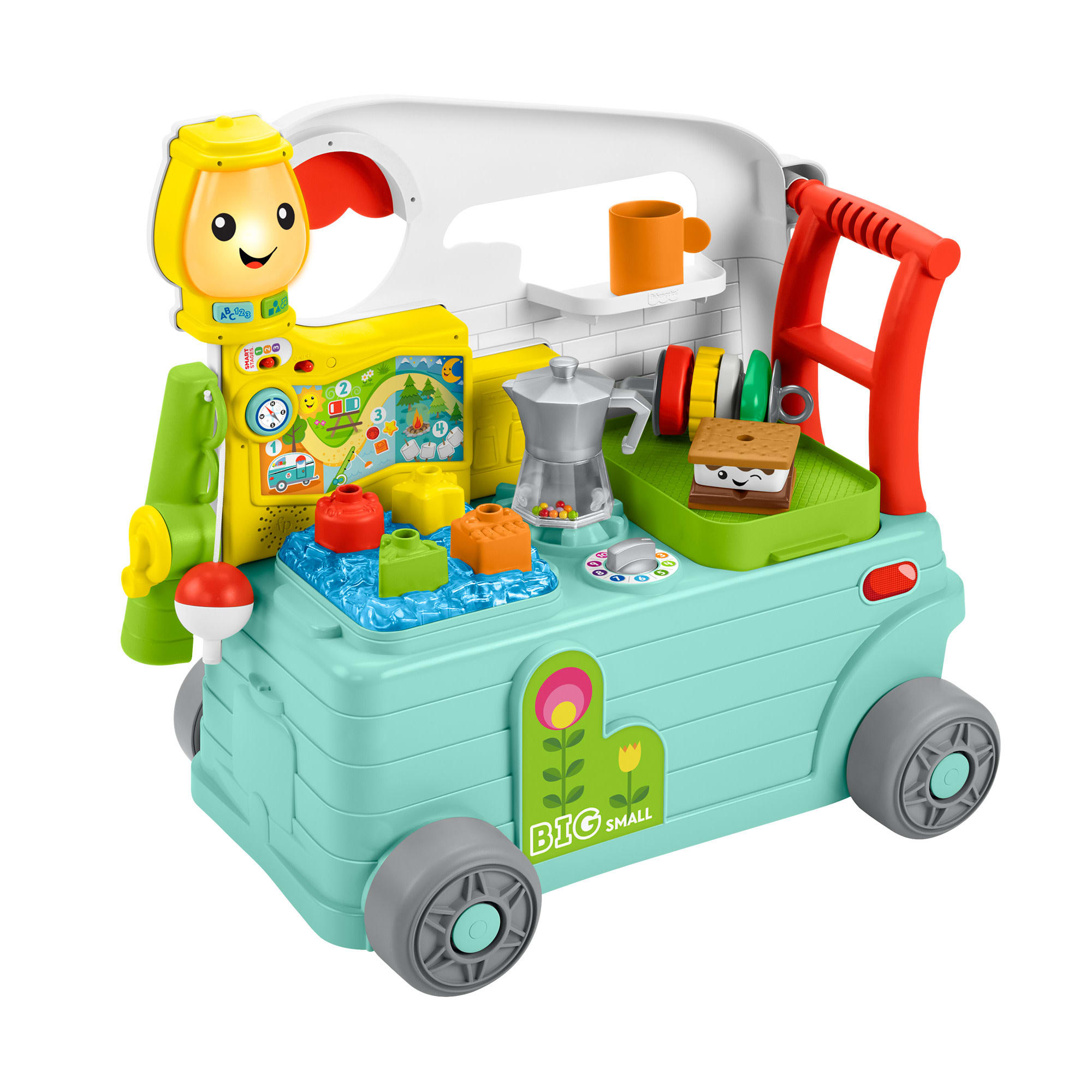 nyv12cyimrvaw6r0apkv_31a1a589-f010-4ee1-b8b0-ac1240e3d118 Fisher-Price Laugh & Learn 3-In-1 On-the-Go Camper Infant Walker & Toddler Activity Center - Image 1