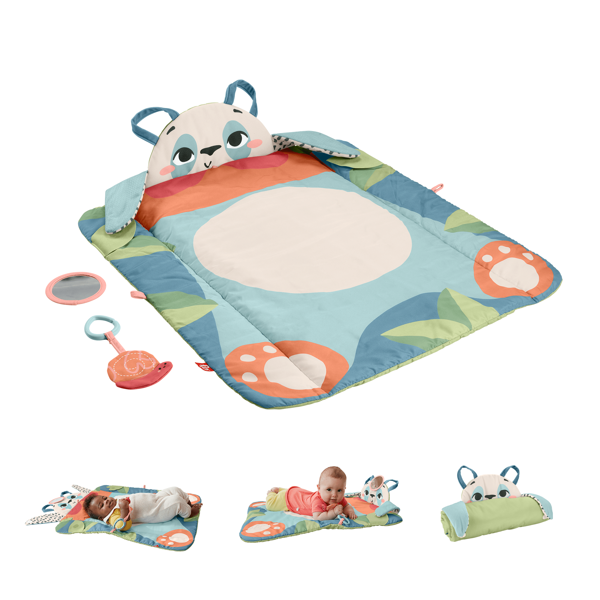 oiggne3pb70mcm88eiit_3f000203-ede7-43e2-a405-8fef6a94987e Fisher-Price Planet Friends Roly-Poly Panda Baby Activity Play Mat With 2 Toys - Image 1