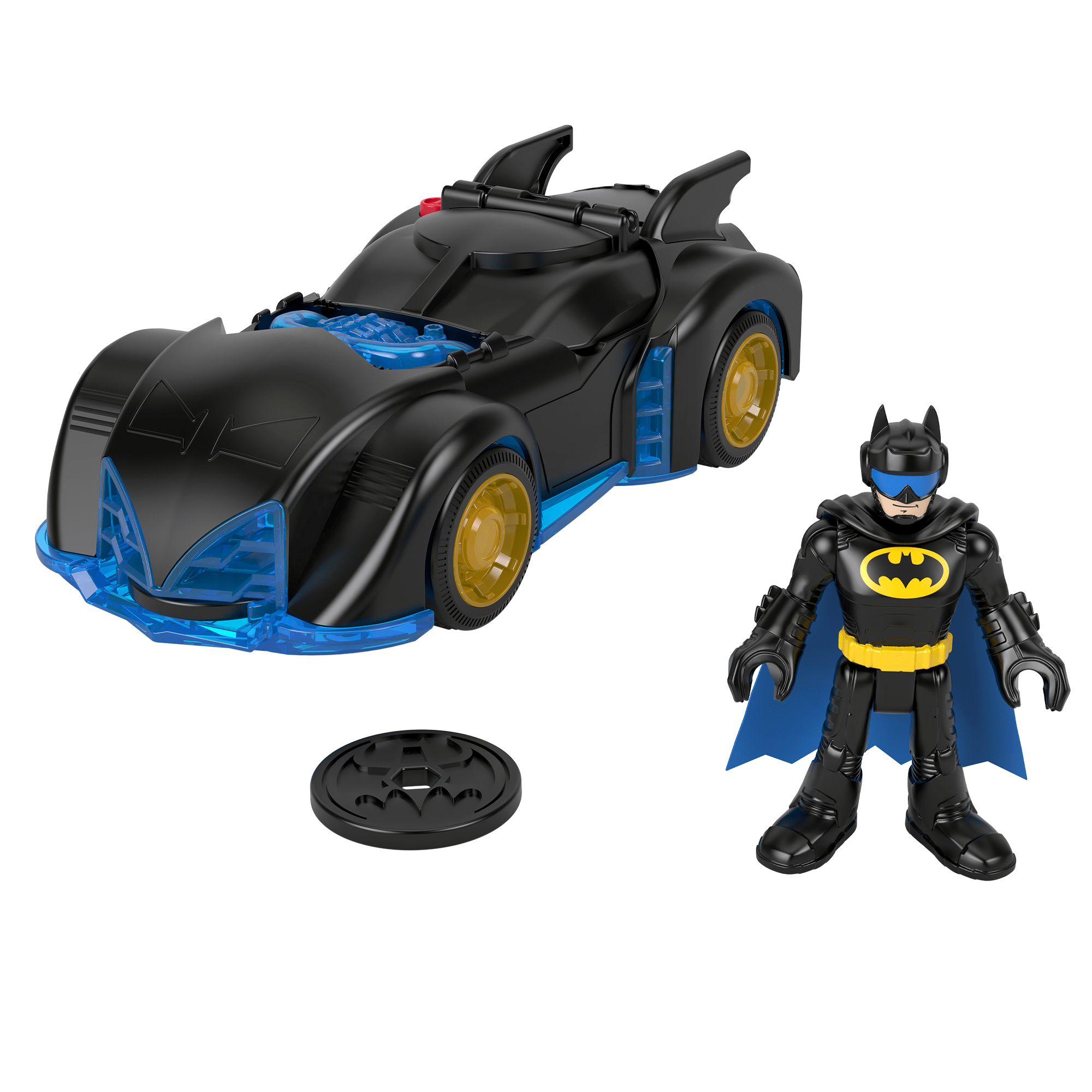 okfpyairpanc9lrewg7y Imaginext DC Super Friends Shake & Spin Batmobile And Batman Figure Set, 4 Pieces - Image 1