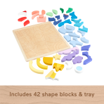 Fisher-Price Wooden Space Blocks Puzzle For Preschool Kids, 42 Wood Pieces - Image 5
