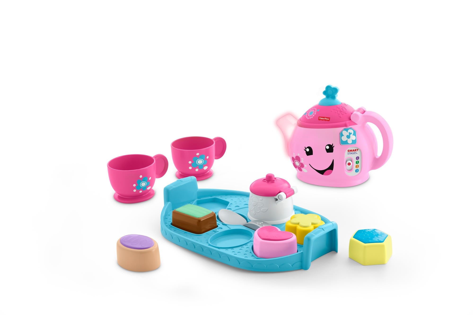 p79iwzq60yfj4qjzqibp_9e3c85ee-37bd-4577-a3bd-5d0f6fc69332 Fisher-Price Laugh & Learn Sweet Manners Tea Set Interactive Toddler Pretend Play, 11 Pieces - Image 1