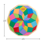 Fisher-Price Wooden Mandala Geometric Puzzle For Toddlers & Kids, 40 Wood Pieces - Image 6