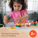 Fisher-Price Wooden Shape Stacker Toddler Sorting Toy, 13 Wood Pieces - Image 2