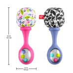 Fisher-Price Rattle 'n Rock Maracas Set Of 2 Baby Rattles, Newborn Toys, Pink - Image 3