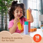 Fisher-Price Wooden Stacking Blocks Building Toy For Toddlers, 65 Wood Pieces - Image 2