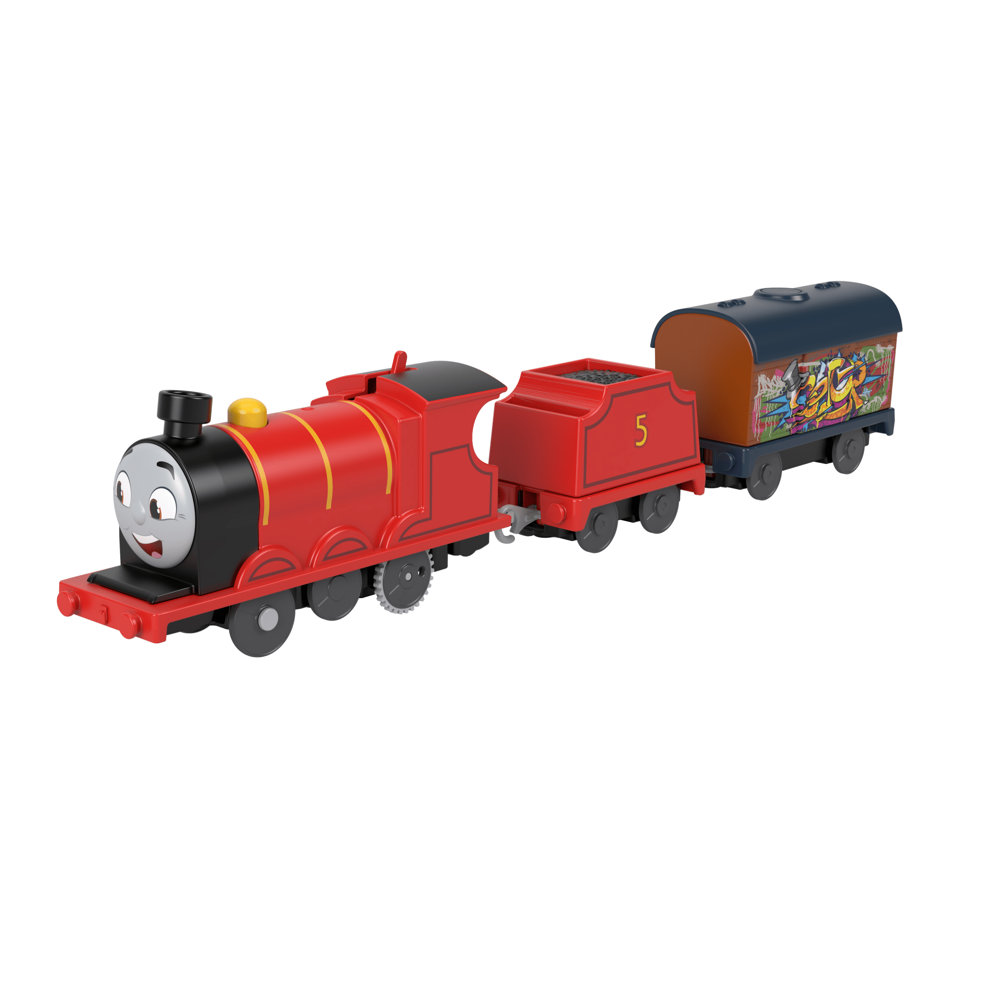 qod5d8txgybogaabzuxo Thomas & Friends Graffiti James Motorized Toy Train Engine With Tender & Cargo Car For Kids - Image 1
