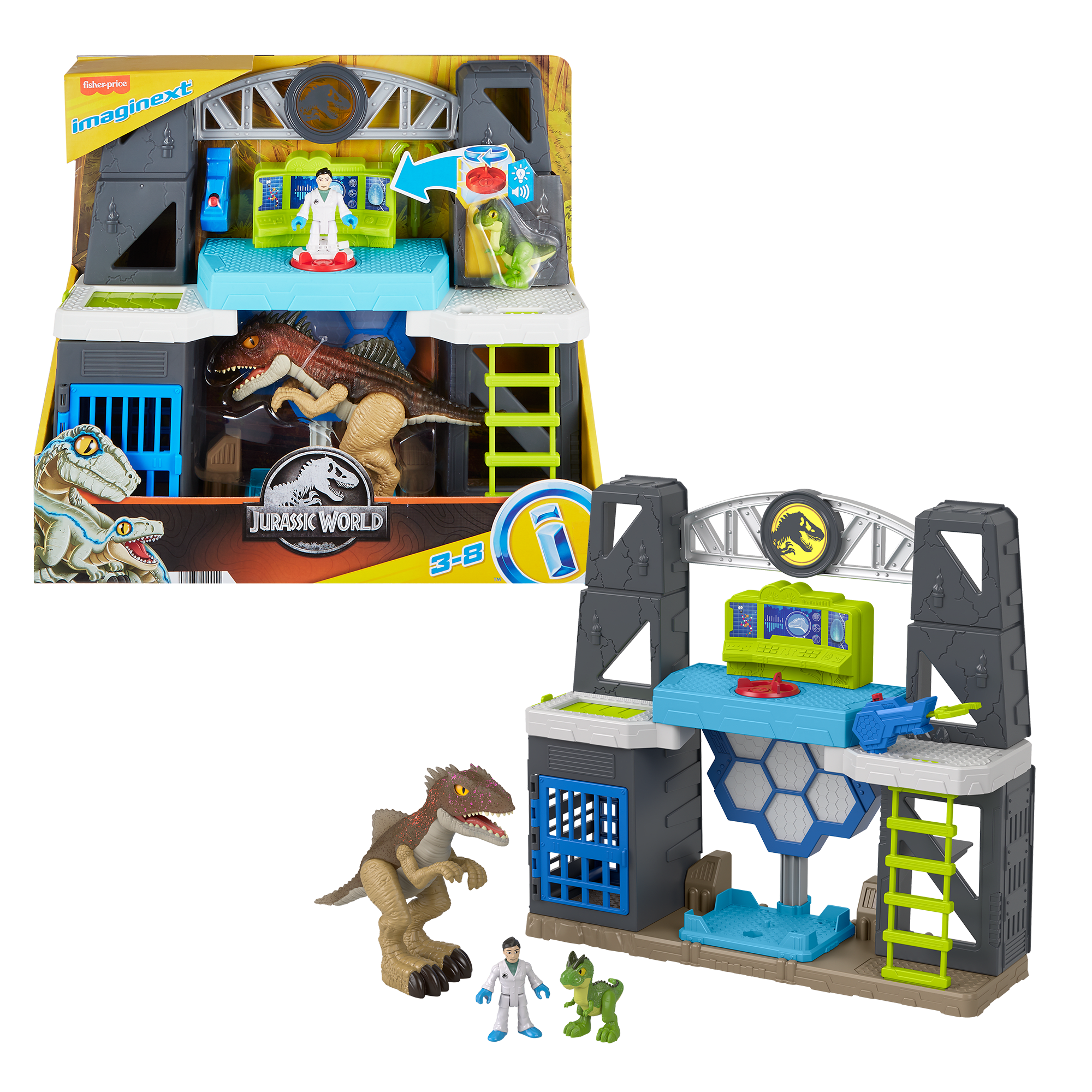 rdj855yqs4tkombaqq3f Imaginext Jurassic World Scan & Glow Dino Playset With Lights Sounds & Dinosaur Toys - Image 1