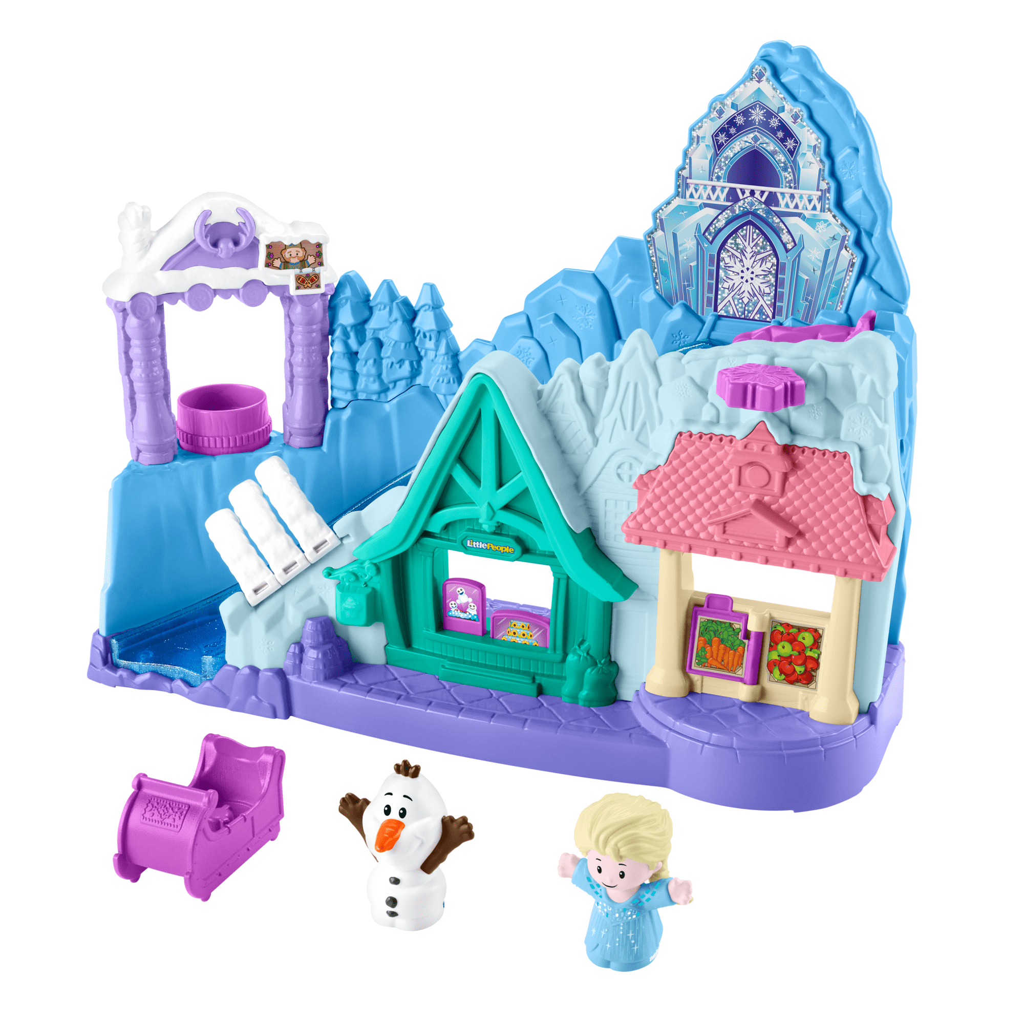 real7wy8v446zfkwp9tt Disney Frozen Arendelle Sledding Adventures Little People Toddler Playset With 2 Figures - Image 1