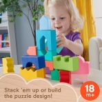 Fisher-Price Wooden interlocking Blocks Puzzle For Toddlers & Kids, 20 Wood Pieces - Image 2