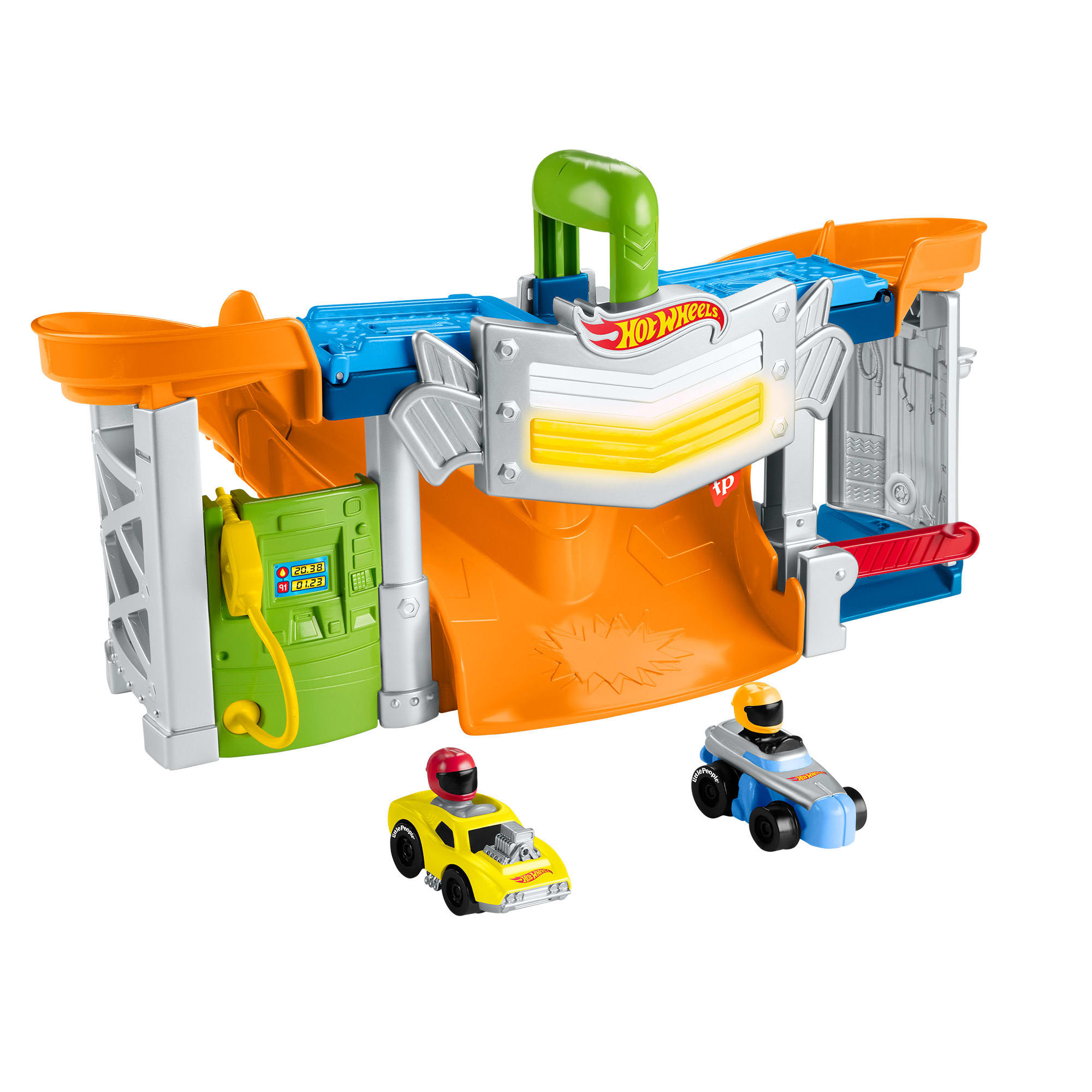 rjpaorvaxruwfapfhfbj_b6b87402-7294-4eea-a4b0-ac30a5e81b5c Fisher-Price Little People Hot Wheels Race Track For Toddlers, Race And Go Track Set, 2 Cars - Image 1