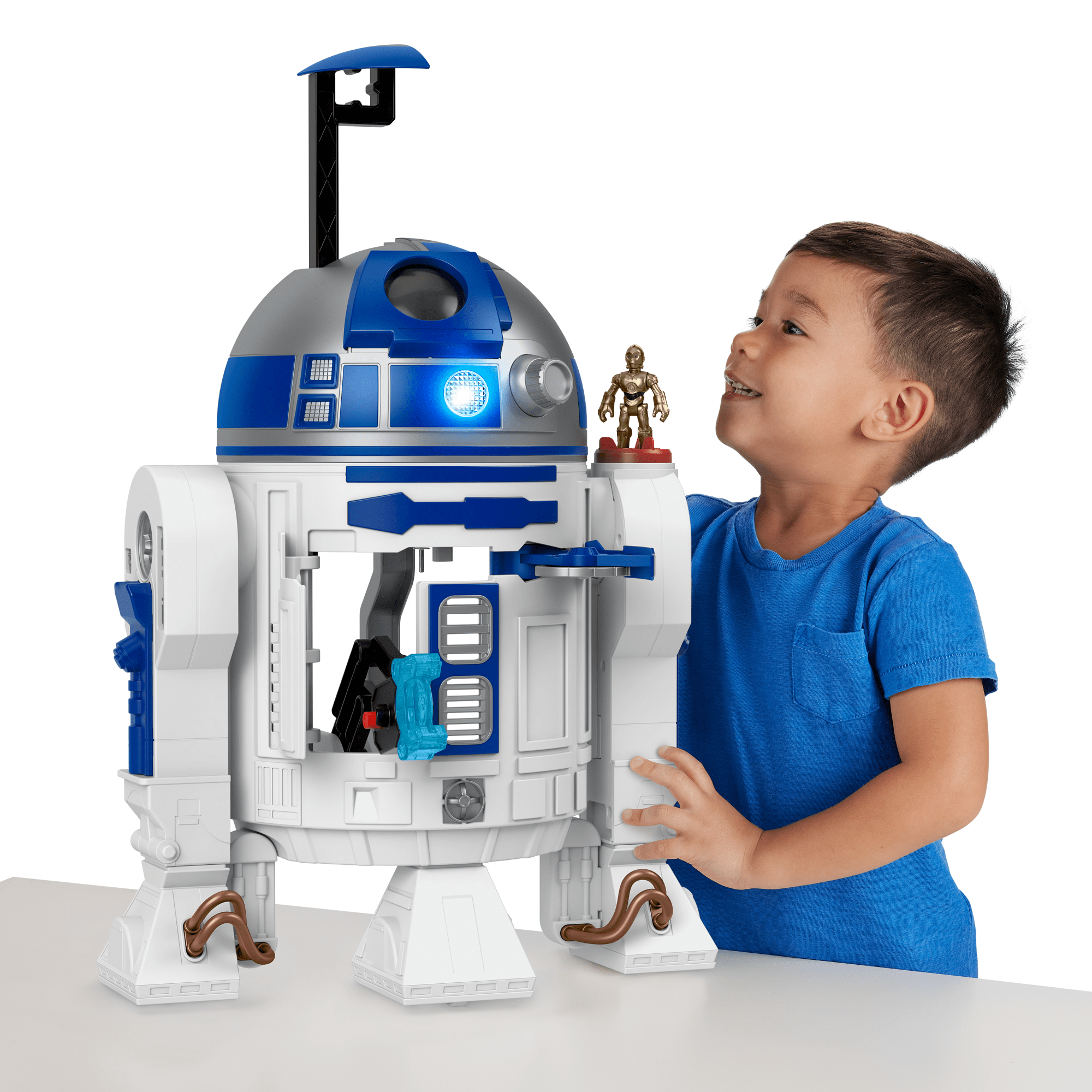 rmhmh7enarxiubz7nurw_485374fb-71e4-4913-9def-9d035697b905 Imaginext Star Wars R2-D2 Toy With Lights Sounds & C-3Po Character Key For Kids - Image 1