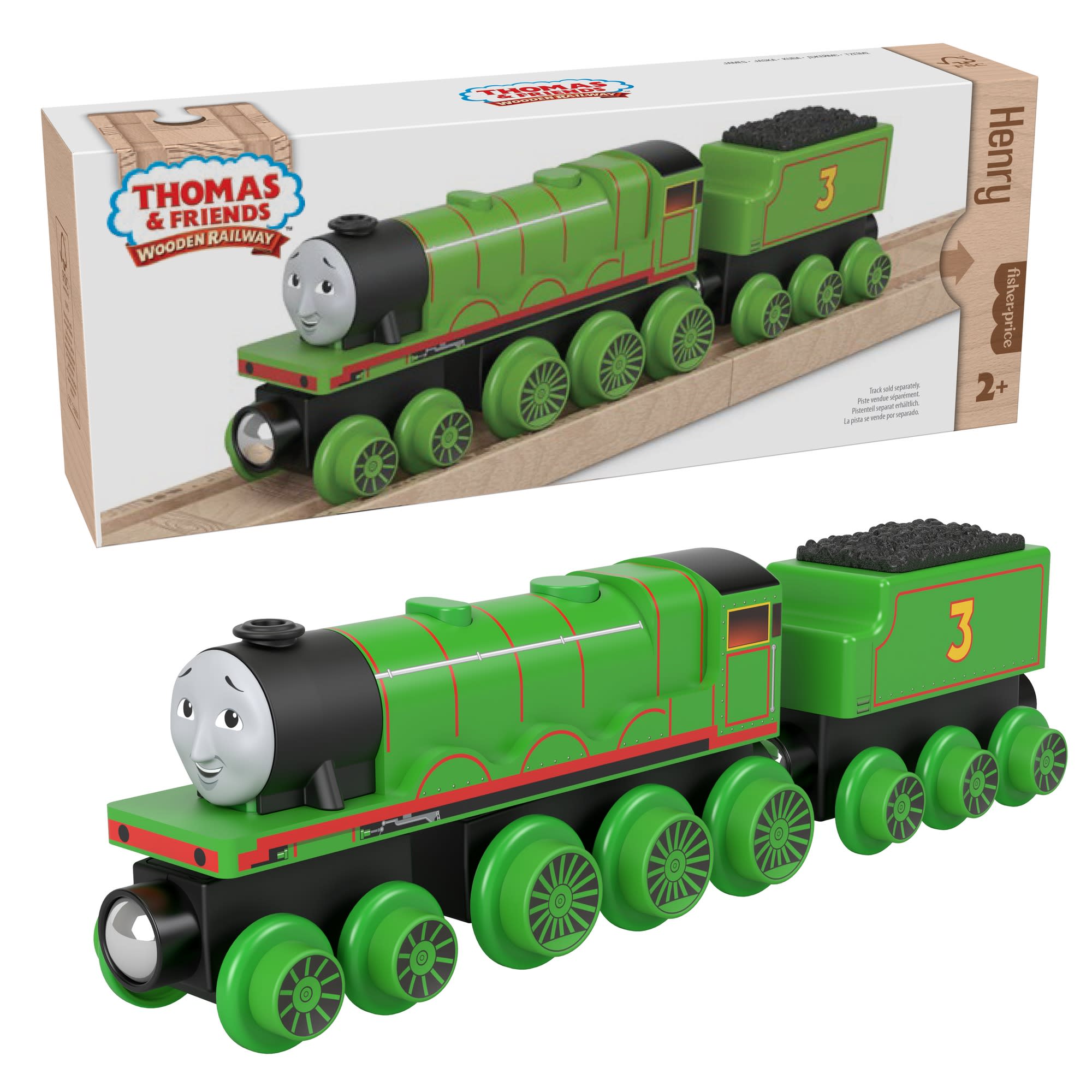 sc4owvkbkqbzhcs8hcrk Thomas & Friends Wooden Railway Henry Engine And Coal Car - Image 1