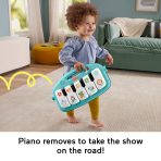 Fisher-Price Glow And Grow Kick & Play Piano Gym Baby Learning Toy With 2 Maracas, Blue - Image 5