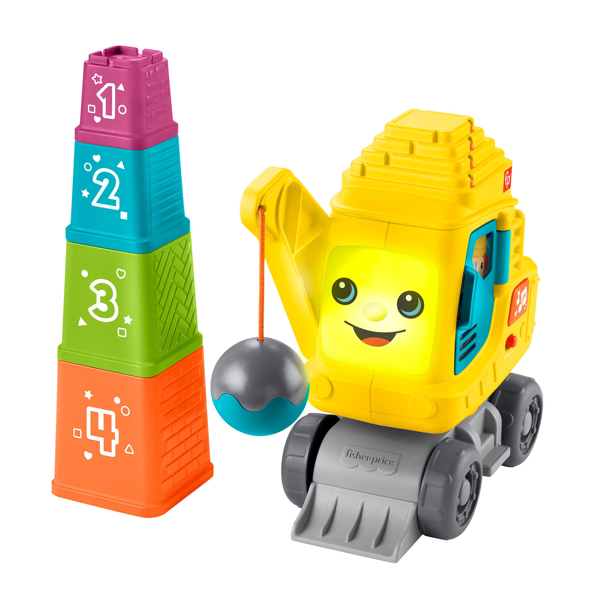 slydtbvsfknxhyigy9ge Fisher-Price Count & Stack Crane Baby & Toddler Learning Toy With Blocks, Lights & Sounds - Image 1