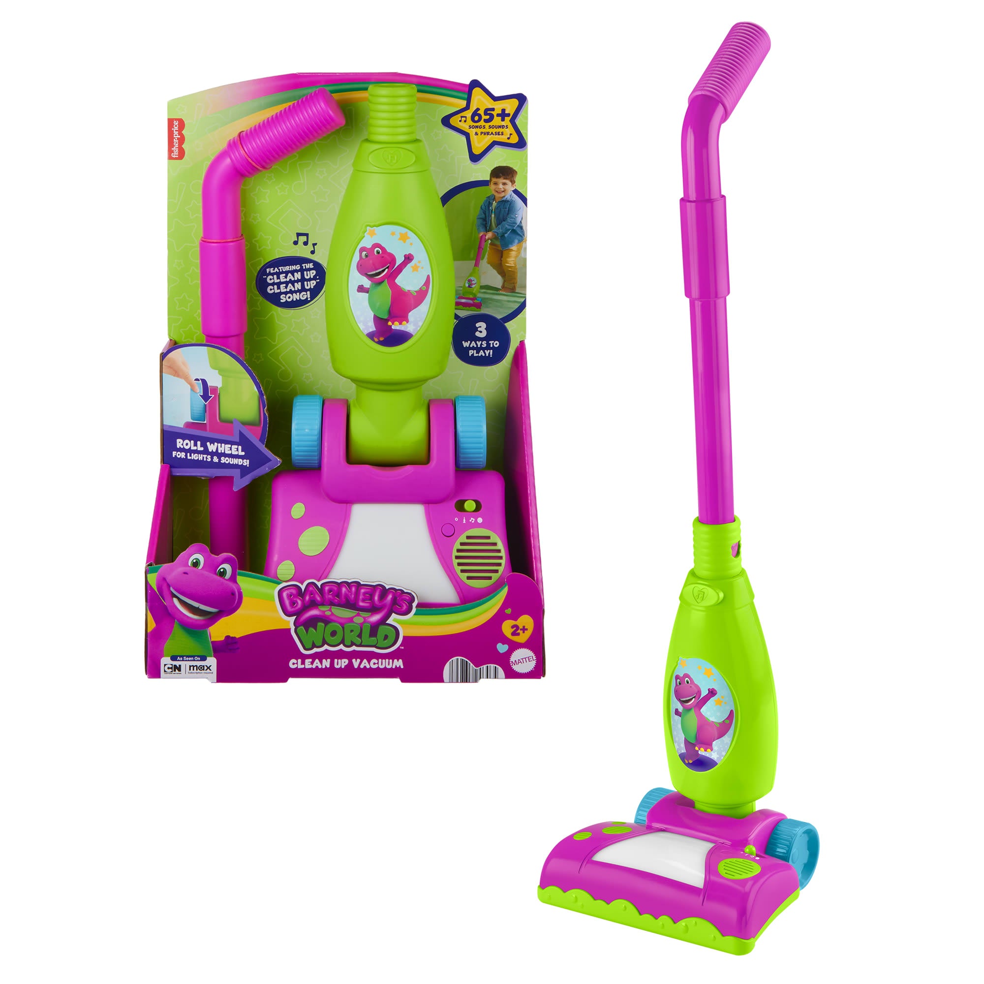 sm7igmlekyfd32yeor9g Fisher-Price Barney's World Clean Up Vacuum Electronic Toddler Toy With Lights, Music & Games - Image 1