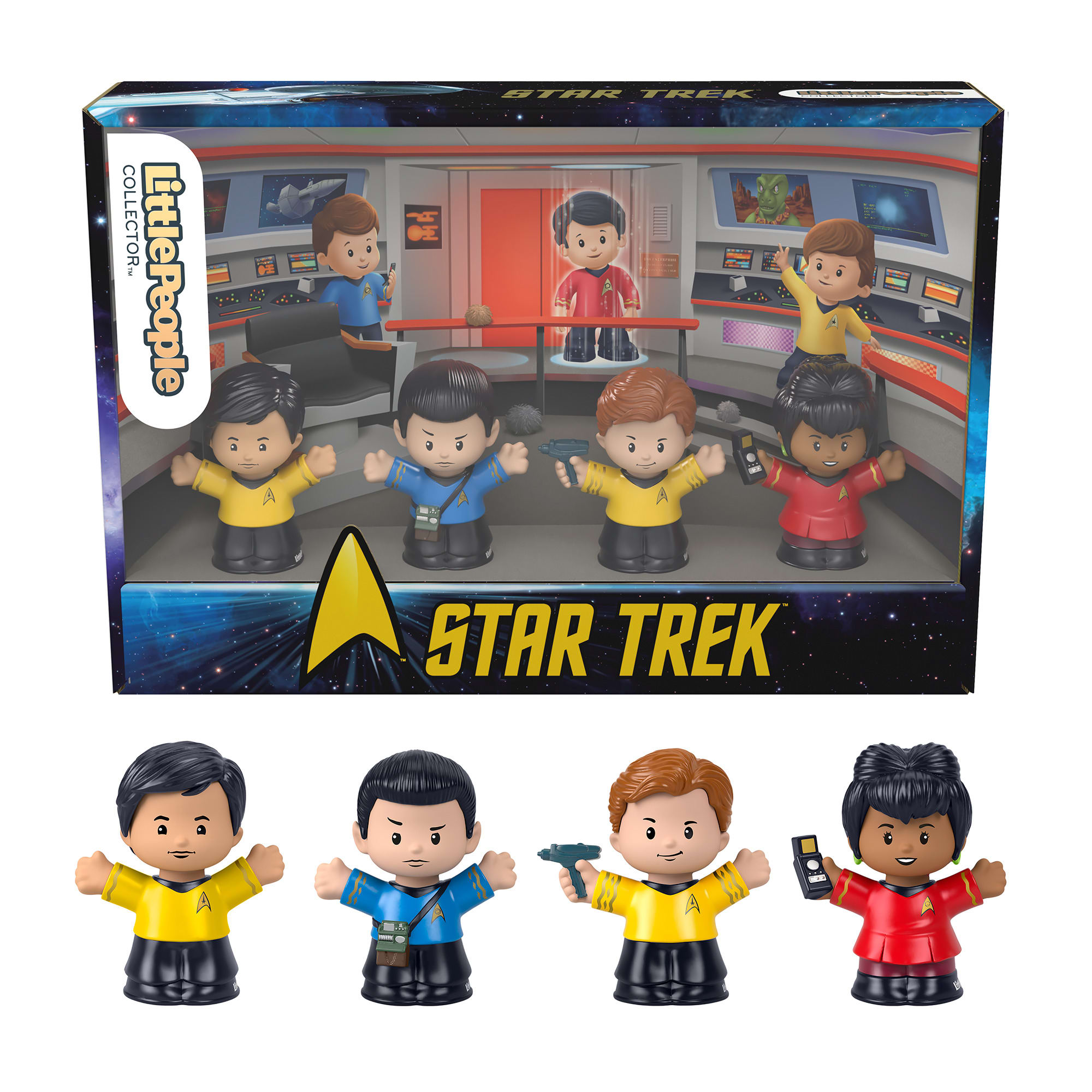 sma6vvpiiyzjajbncjbl_b7fd1679-51dd-4f12-b352-c725e6a6f653 Little People Collector Star Trek Special Edition Set For Fans, 4 Figures in Gift Package - Image 1