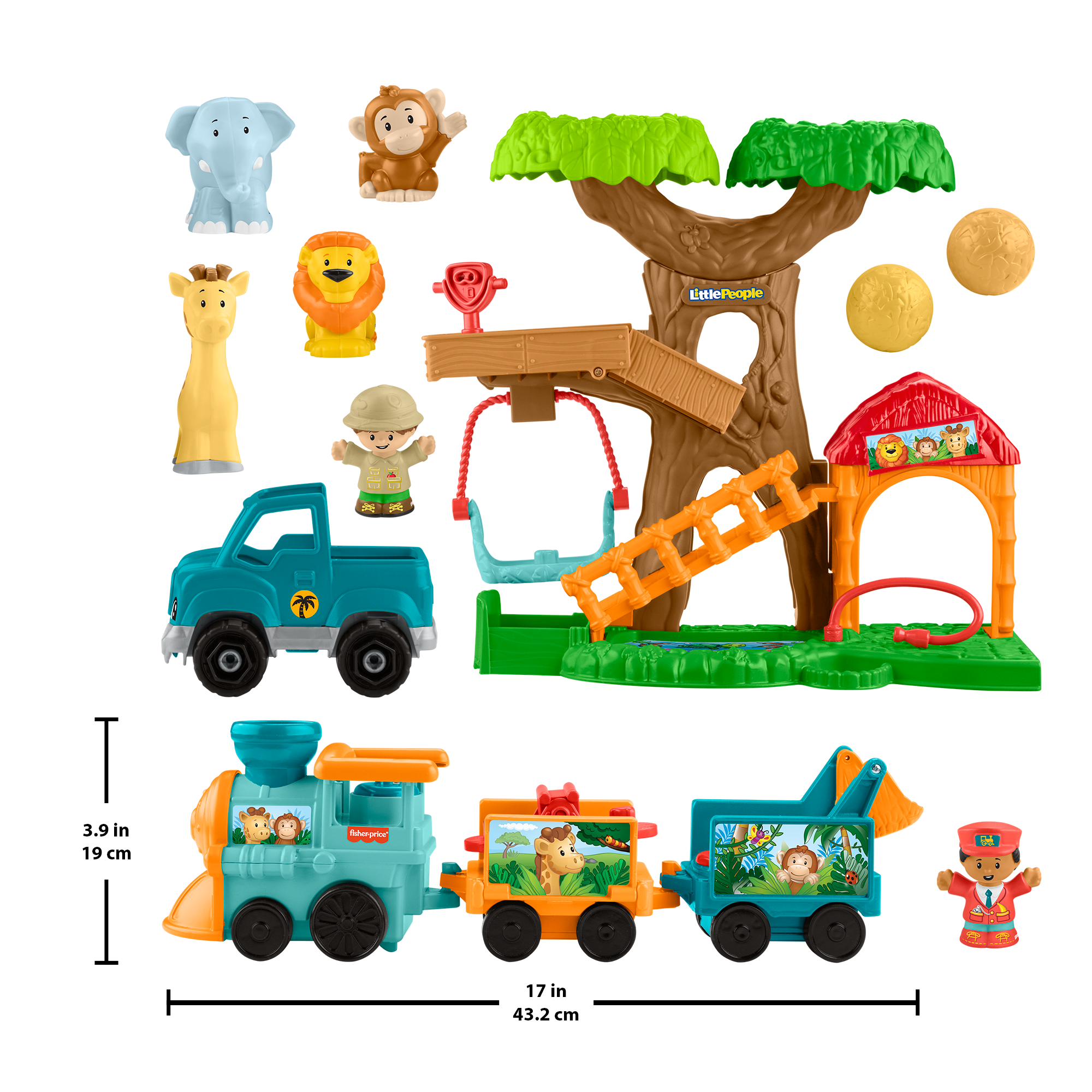 sq5wnmhtu7u3drqae2iw Fisher-Price Little People Wildlife Train & Trek Toddler Gift Set With Animals & Figures - Image 1