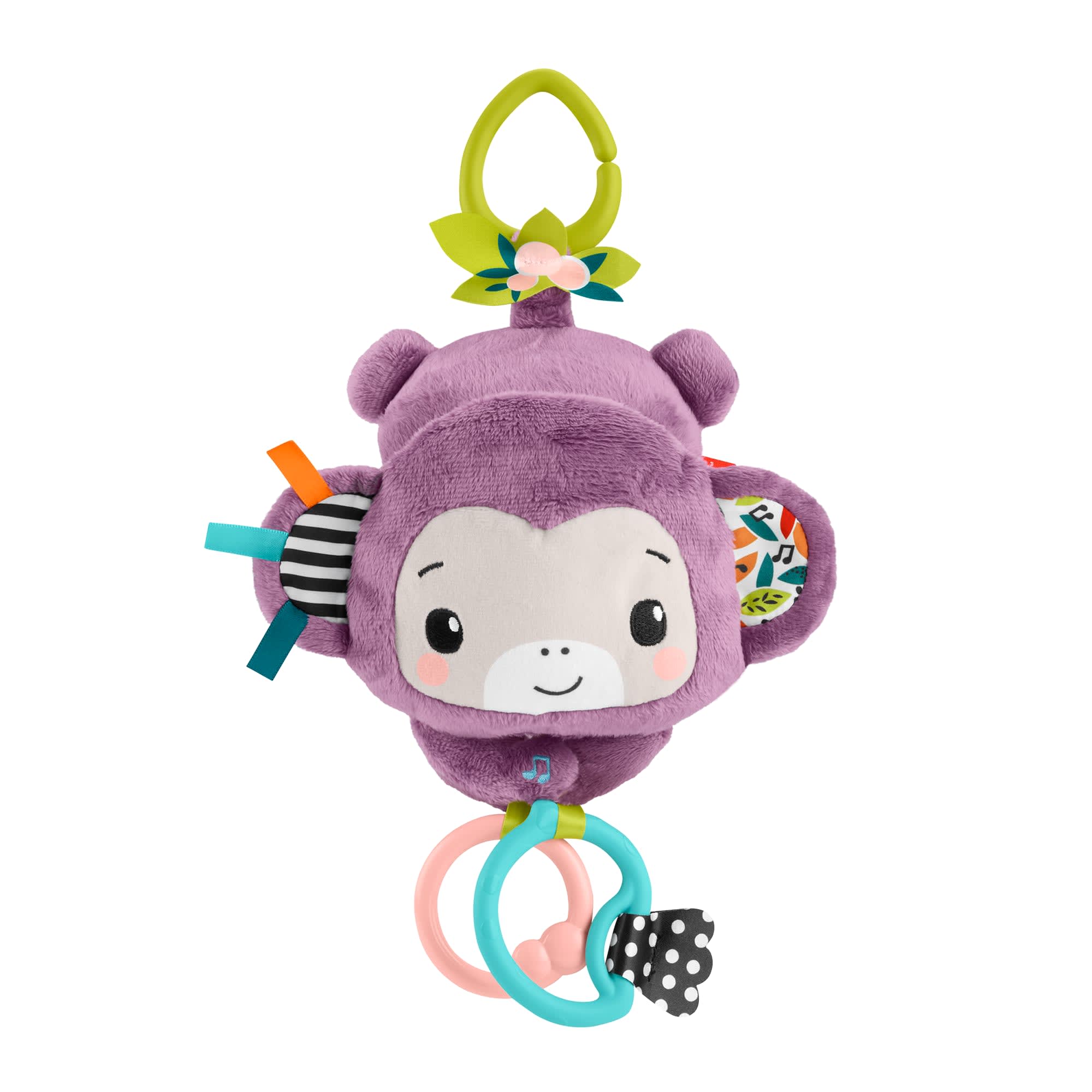 ssxsdmm5mvc4du4i0ina_61c505ff-3721-4655-a265-f19ef578ab98 Fisher-Price On-The-Go Purple Monkey Plush Baby Stroller Sensory Toy For Newborns - Image 1